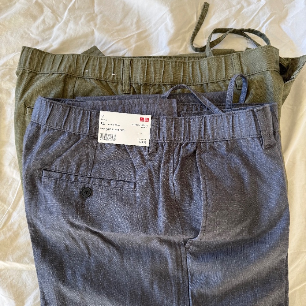 Brand New Uniqlo Men's Linen Blend Pants - Relaxed Fit - $20 each